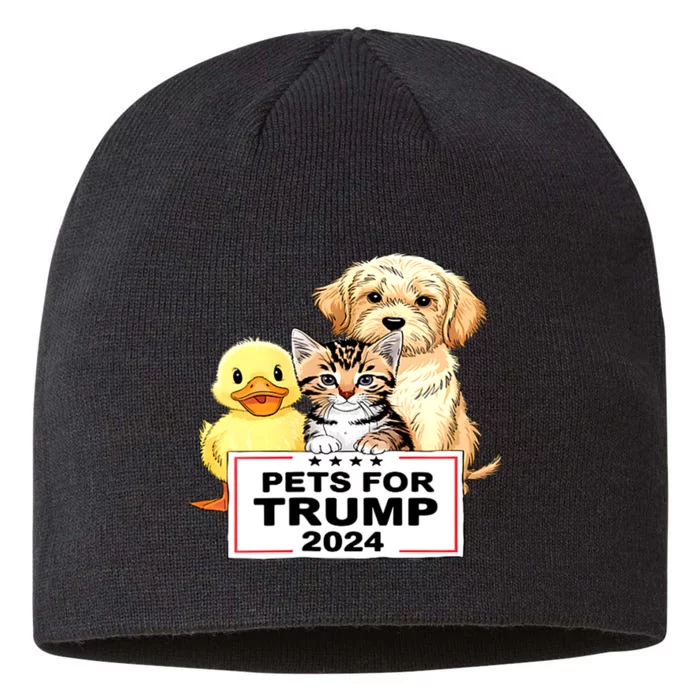 Donald Trump 2024 Pets For Trump Duck Cat Dog Gift 8 1/2in Sustainable Knit Beanie