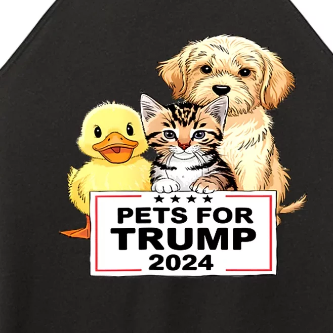 Donald Trump 2024 Pets For Trump Duck Cat Dog Gift Women’s Perfect Tri Rocker Tank