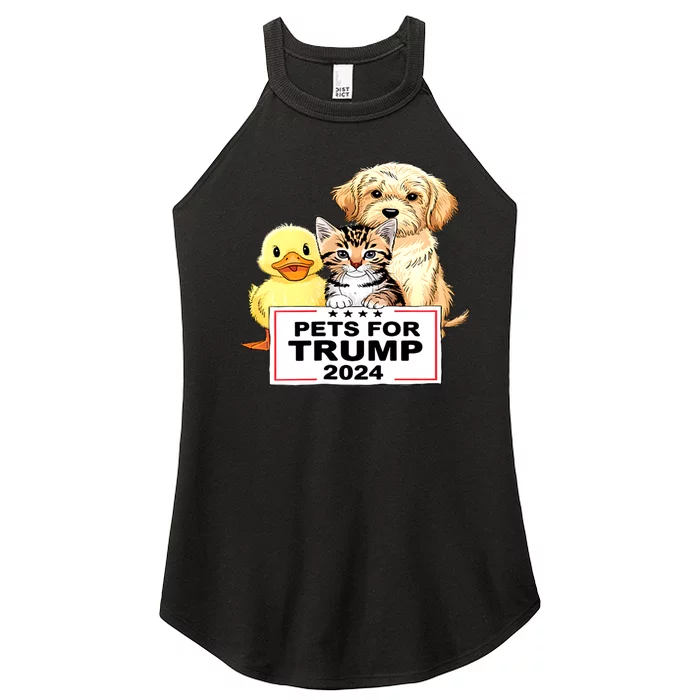 Donald Trump 2024 Pets For Trump Duck Cat Dog Gift Women’s Perfect Tri Rocker Tank