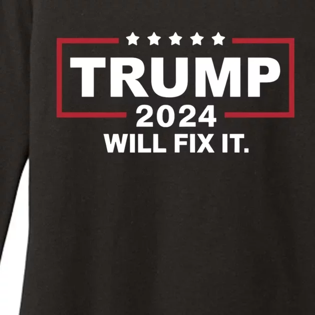 Donald Trump 2024 For President Election Trump Will Fix Womens CVC Long Sleeve Shirt