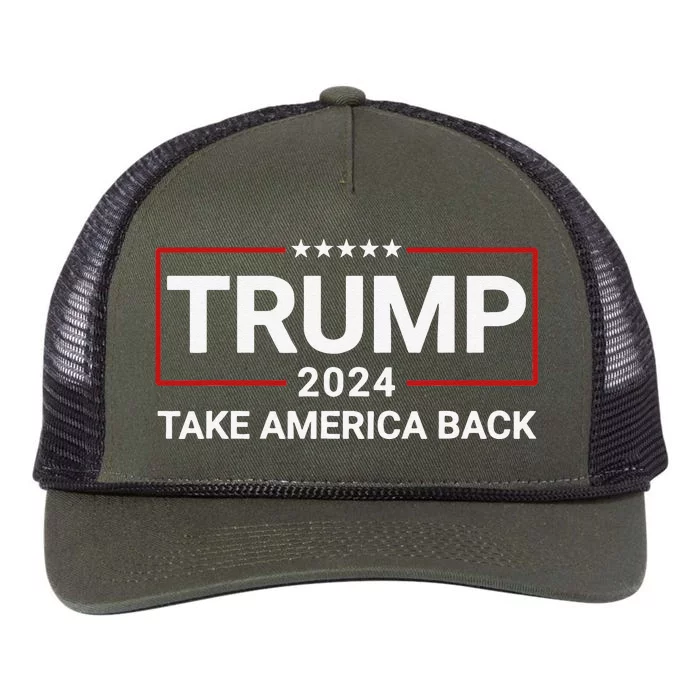 Donald Trump 2024 Take America Back Election The Return Retro Rope Trucker Hat Cap