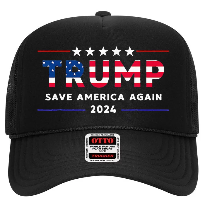 Donald Trump 2024 Take America Back Election The Return High Crown Mesh Trucker Hat