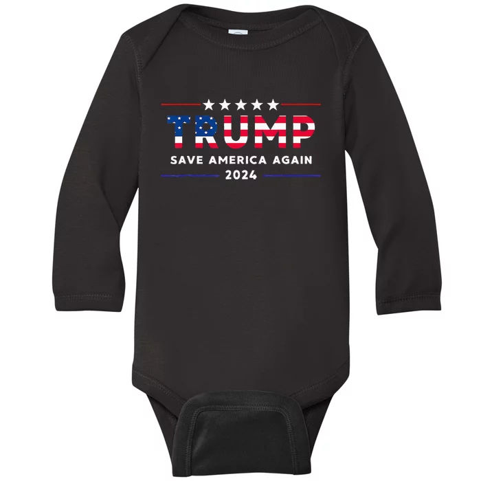 Donald Trump 2024 Take America Back Election The Return Baby Long Sleeve Bodysuit