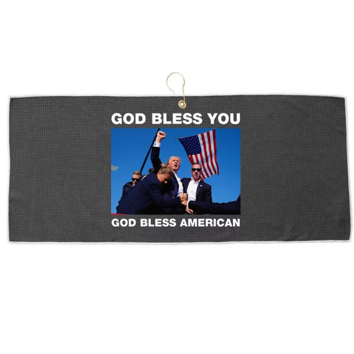 Donald Trump 2024 God Bless You God Bless America Large Microfiber Waffle Golf Towel