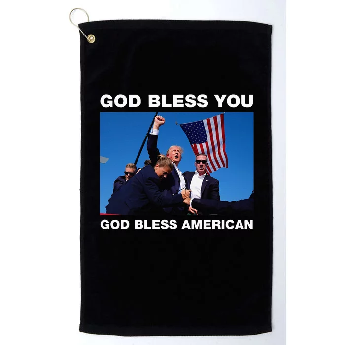 Donald Trump 2024 God Bless You God Bless America Platinum Collection Golf Towel