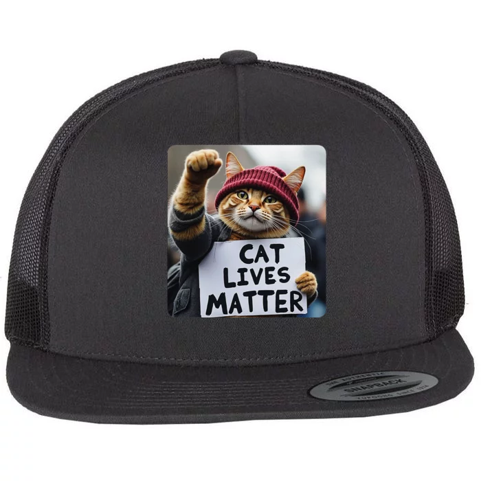 Donald Trump 2024 Cats Cat Lives Matter Trump Gift Flat Bill Trucker Hat