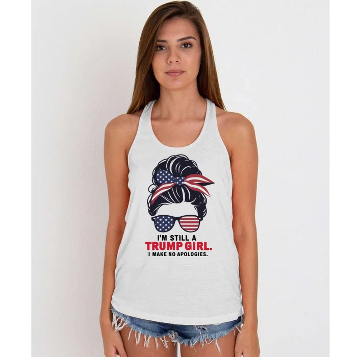 Donald Trump 2024 Presidential Bid Support Design Women's Knotted Racerback Tank