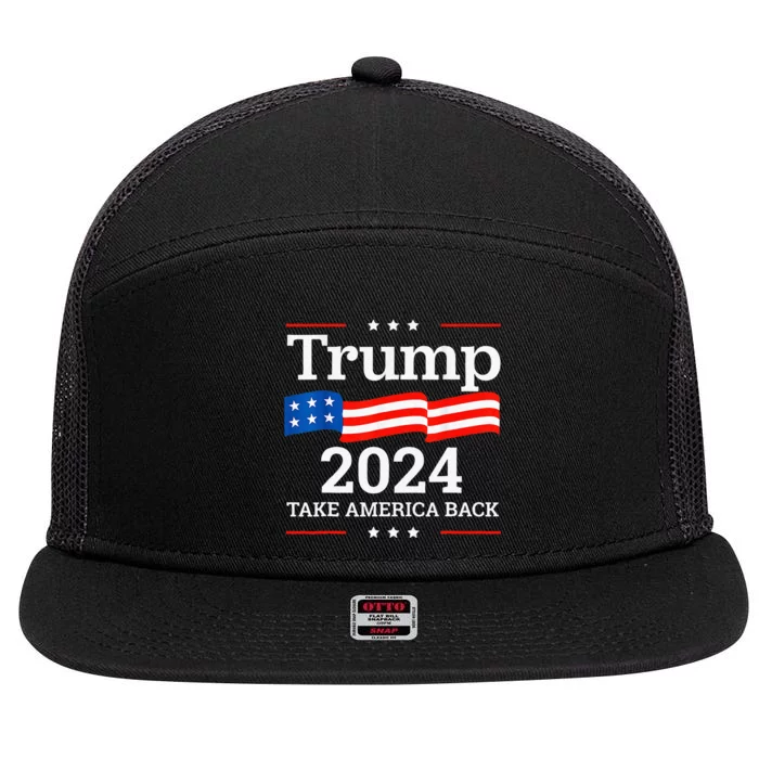 Donald Trump 2024 Take America Back Election 7 Panel Mesh Trucker Snapback Hat