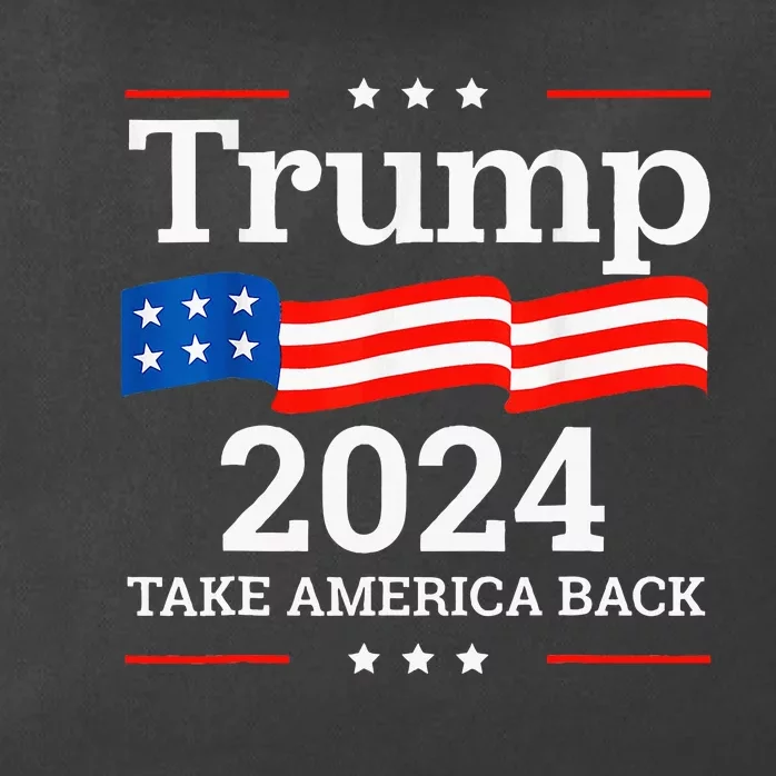 Donald Trump 2024 Take America Back Election Zip Tote Bag