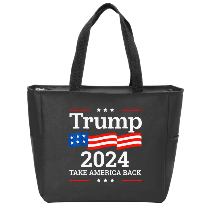 Donald Trump 2024 Take America Back Election Zip Tote Bag