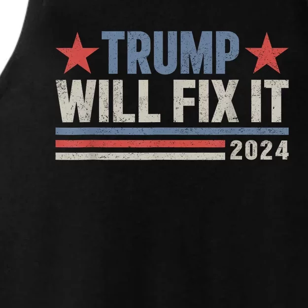 Donald Trump 2024 For President Election Trump Will Fix It Ladies Tri-Blend Wicking Tank