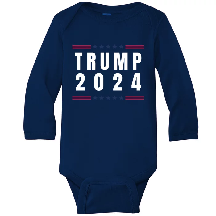 Donald Trump 2024 Election Gift Baby Long Sleeve Bodysuit