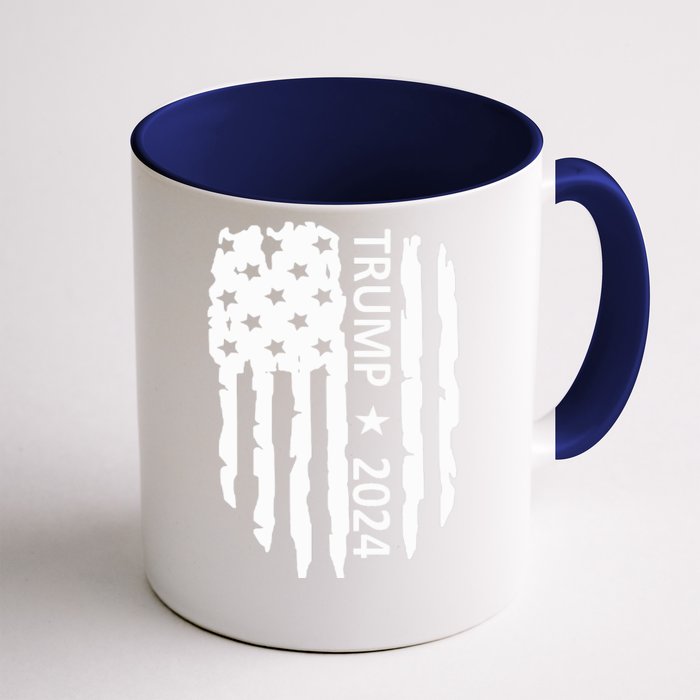 Donald Trump 2024 Take America Back American Flag Front & Back Coffee Mug