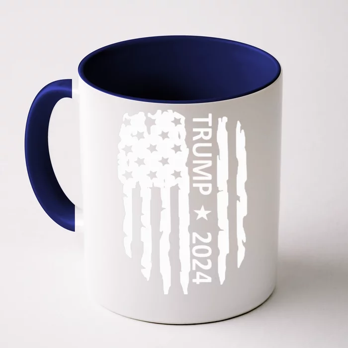 Donald Trump 2024 Take America Back American Flag Front & Back Coffee Mug