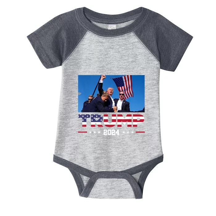 Donald Trump 2024 Survived Shot At Election Rally Gift Infant Baby Jersey Bodysuit