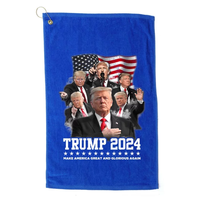 Donald Trump 2024 MAGAGA Make America Great And Glorious Again Platinum Collection Golf Towel