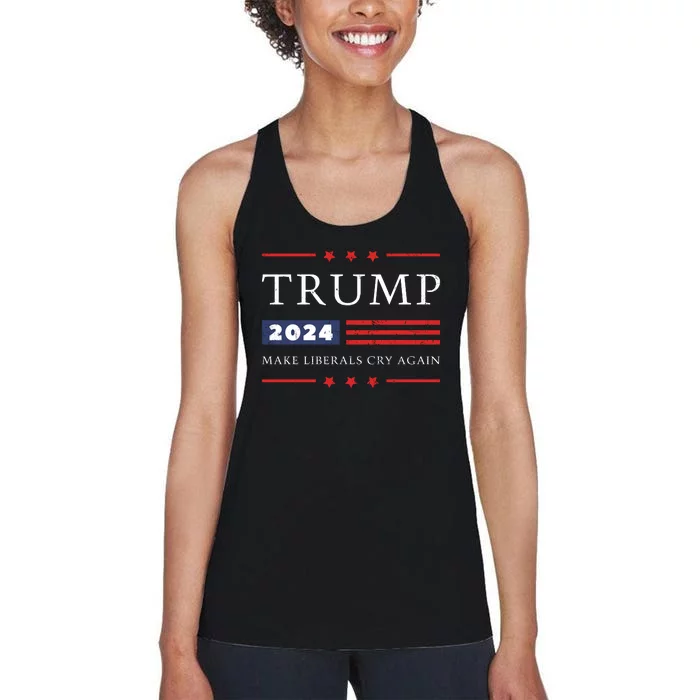 Donald Trump 2024 Make Liberals Cry Again 2024 Election Women's Racerback Tank