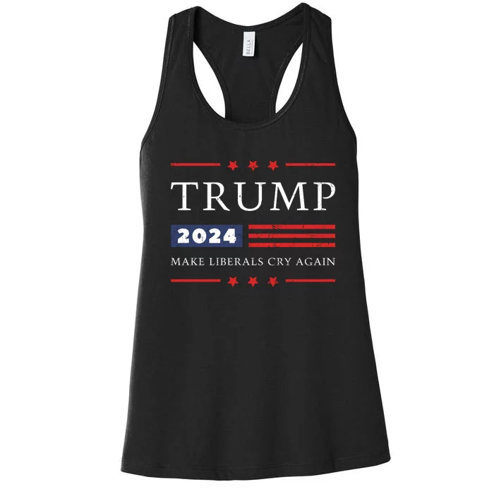 Donald Trump 2024 Make Liberals Cry Again 2024 Election Women's Racerback Tank