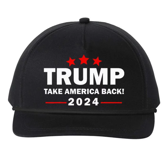 Donald Trump 2024 Take America Back Election 4th Of July Snapback Five-Panel Rope Hat