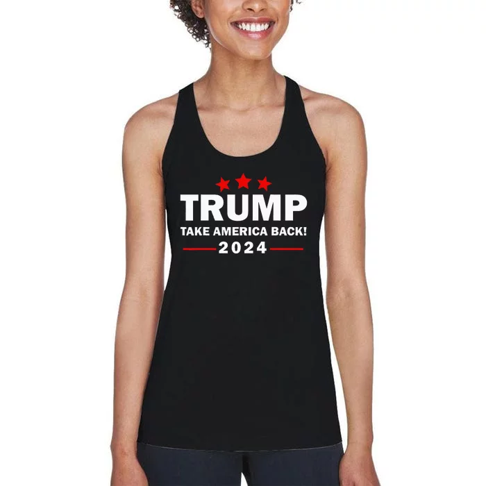 Donald Trump 2024 Take America Back Election 4th Of July Women's Racerback Tank