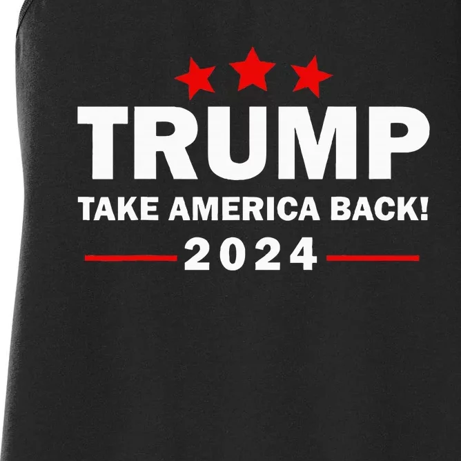 Donald Trump 2024 Take America Back Election 4th Of July Women's Racerback Tank