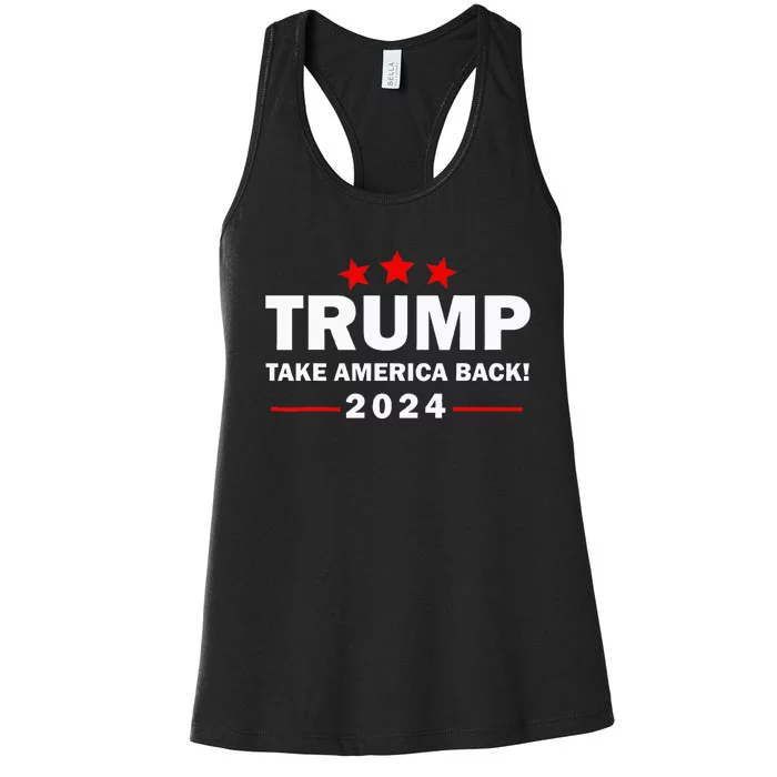 Donald Trump 2024 Take America Back Election 4th Of July Women's Racerback Tank