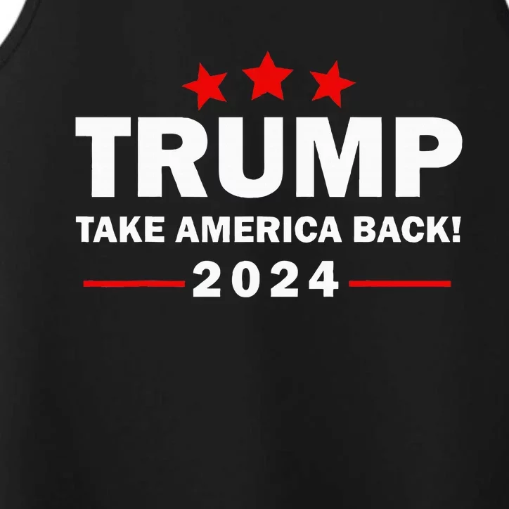 Donald Trump 2024 Take America Back Election 4th Of July Performance Tank