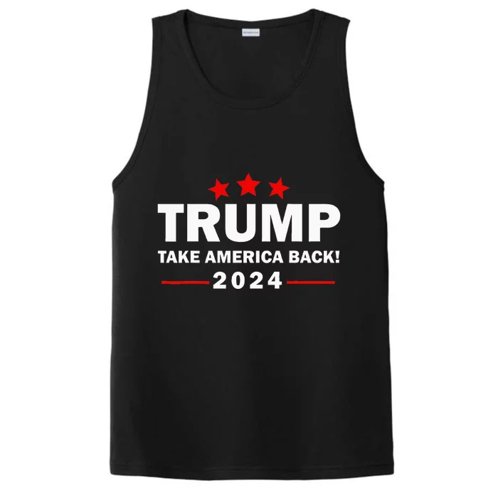 Donald Trump 2024 Take America Back Election 4th Of July Performance Tank