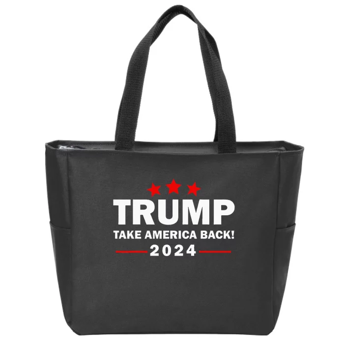 Donald Trump 2024 Take America Back Election 4th Of July Zip Tote Bag