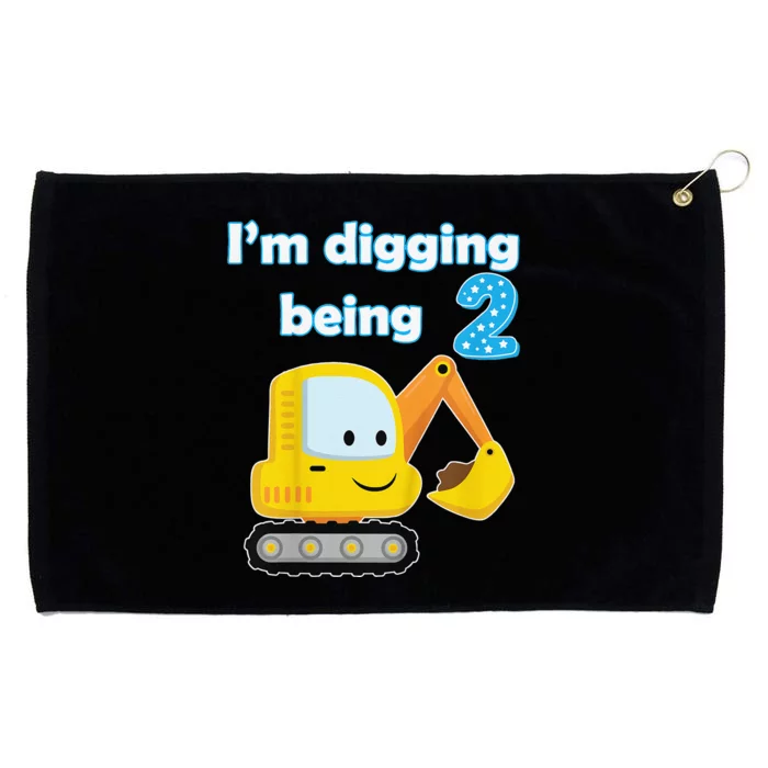 Digger Two 2yr 2nd 2 Year Old Birthday Grommeted Golf Towel