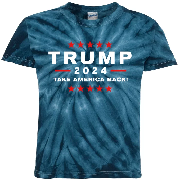 Donald Trump 2024 Take America Back Election Gift Kids Tie-Dye T-Shirt