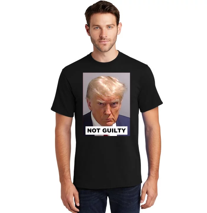 Donald Trump 2024 Trump 2024 Not Guilty Mugshot Tall T-Shirt