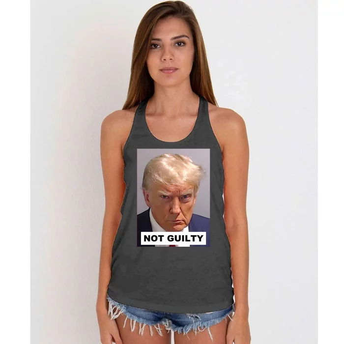 Donald Trump 2024 Trump 2024 Not Guilty Mugshot Women's Knotted Racerback Tank