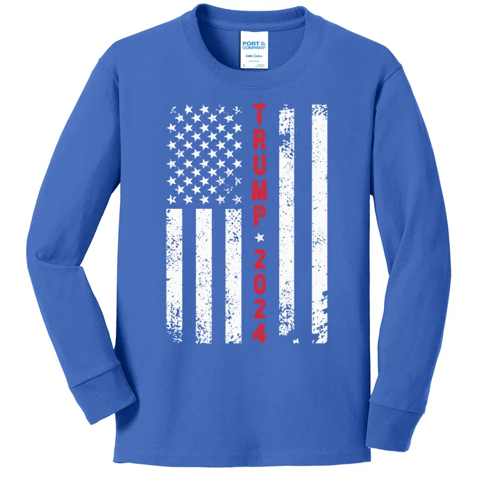 Donald Trump 2024 Election Gift Kids Long Sleeve Shirt