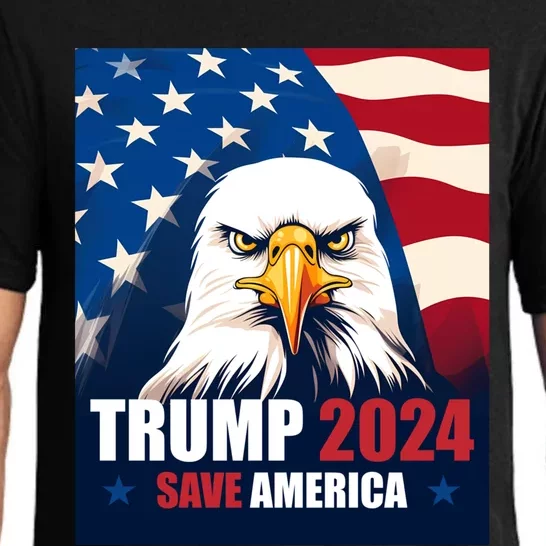 Donald Trump 2024 Election Bald Eagle Save America Gift Pajama Set