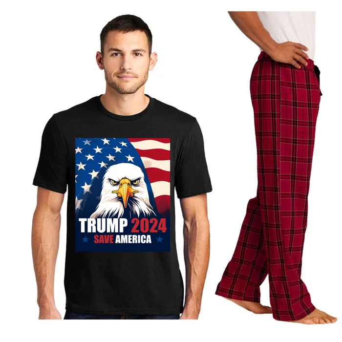 Donald Trump 2024 Election Bald Eagle Save America Gift Pajama Set