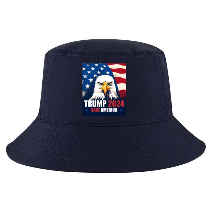 Donald Trump 2024 Election Bald Eagle Save America Gift Cool Comfort Performance Bucket Hat