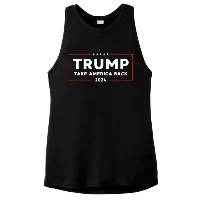 Donald Trump 2024 Take America Back USA United States Ladies Tri-Blend Wicking Tank