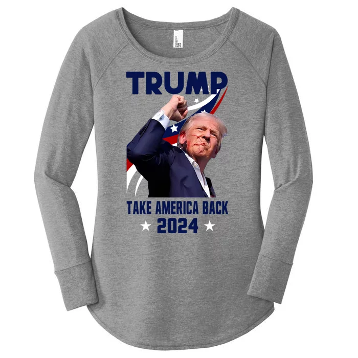 Donald Trump 2024 Survived Shot At Election Women's Perfect Tri Tunic Long Sleeve Shirt