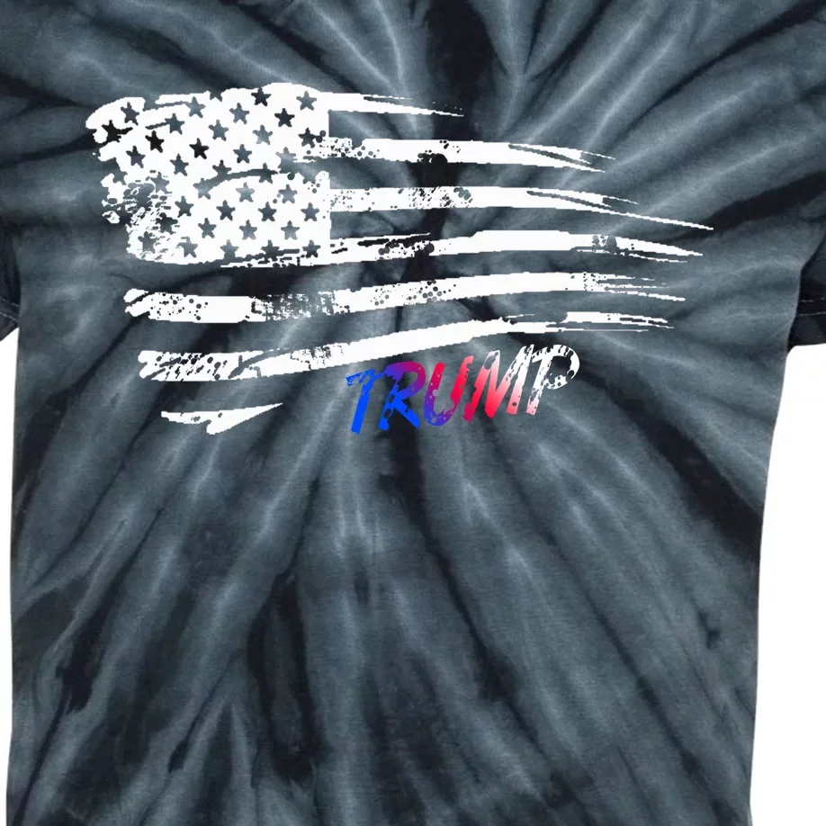 Donald Trump 2024 Take America Back American Flag Patriotic Kids Tie-Dye T-Shirt