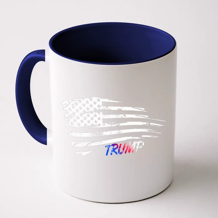 Donald Trump 2024 Take America Back American Flag Patriotic Front & Back Coffee Mug