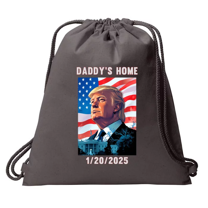 Donald Trump 2024 Daddys Home Drawstring Bag