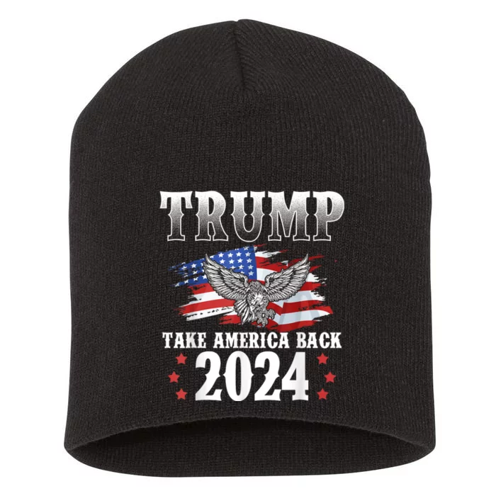 Donald Trump 2024 Take America Back Usa United States Short Acrylic Beanie