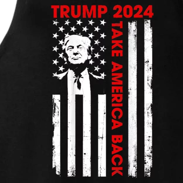 Donald Trump 2024 Take America Back Usa United States Ladies Tri-Blend Wicking Tank