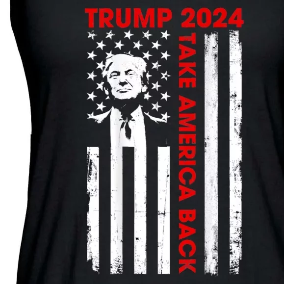 Donald Trump 2024 Take America Back Usa United States Ladies Essential Flowy Tank