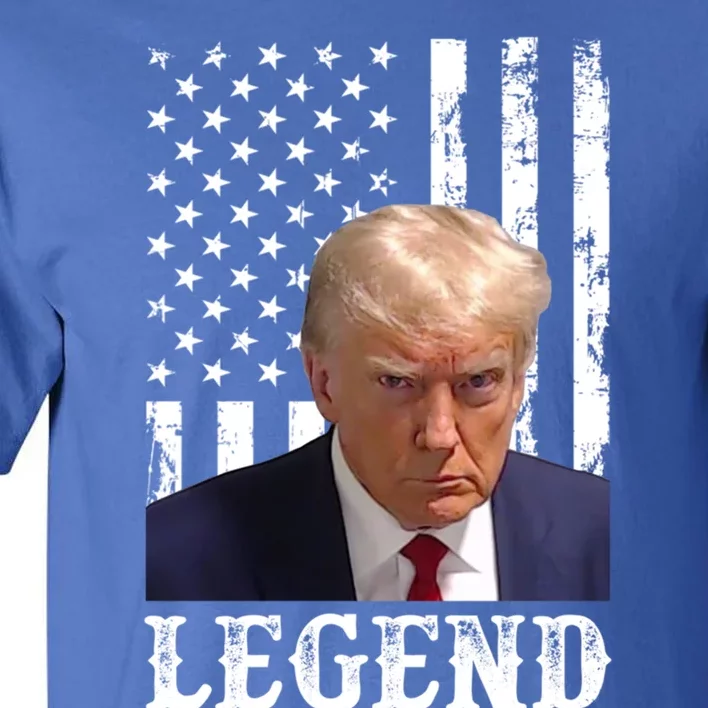 Donald Trump 2024 Mug Shot President Legend American Flag Gift Tall T-Shirt