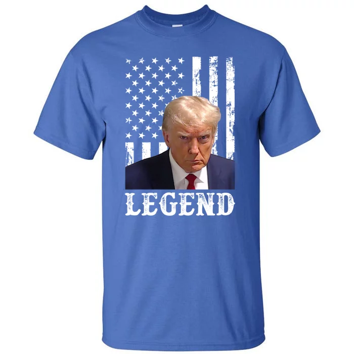 Donald Trump 2024 Mug Shot President Legend American Flag Gift Tall T-Shirt