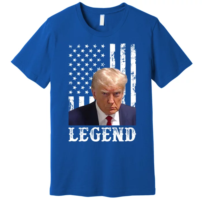 Donald Trump 2024 Mug Shot President Legend American Flag Gift Premium T-Shirt