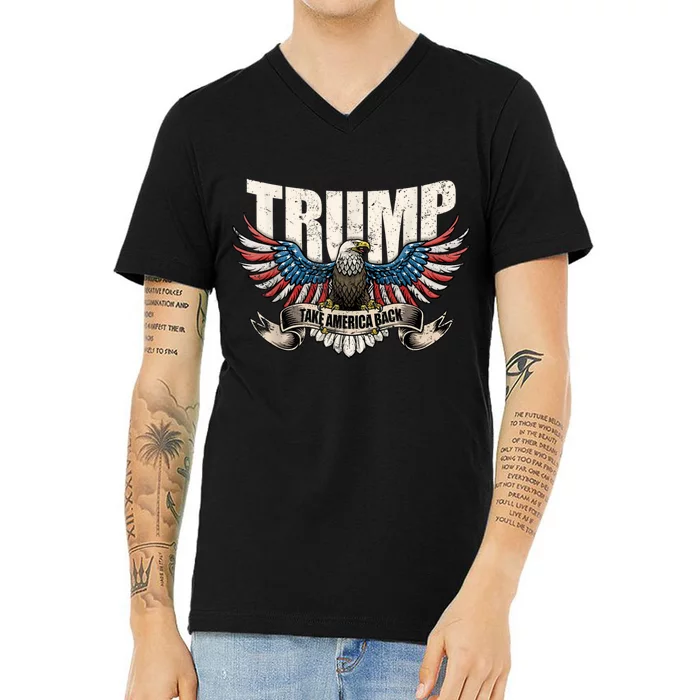 Donald Trump 2024 Take America Back Usa United States V-Neck T-Shirt