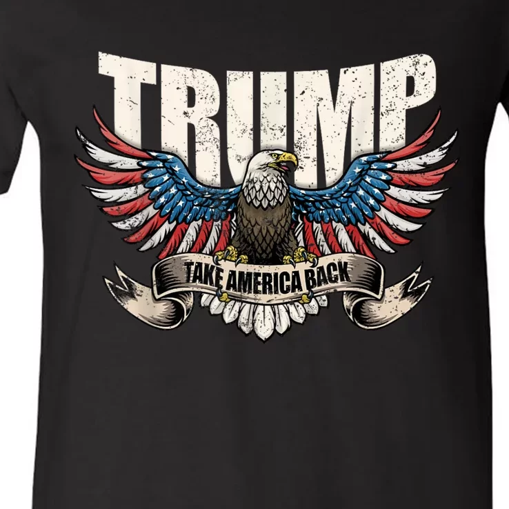 Donald Trump 2024 Take America Back Usa United States V-Neck T-Shirt